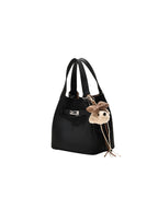 Noelle - Ladies Bucket Bag with Teddy Bear charm, faux leather | Black