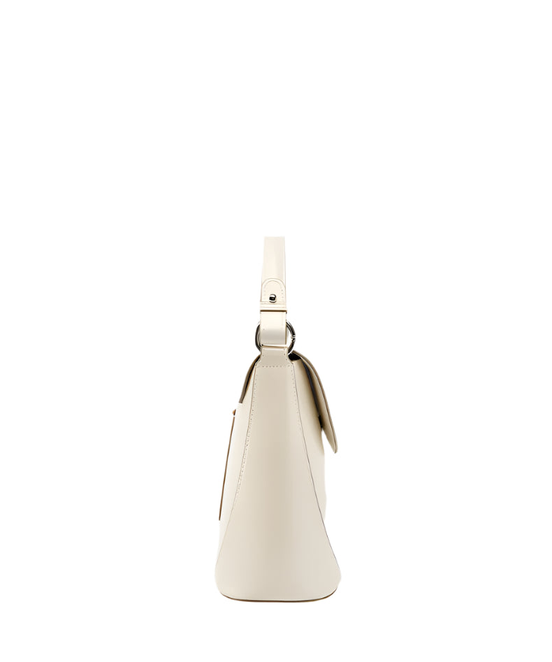 Vienna - Ladies Leather Structured Bucket Bag | Ivory