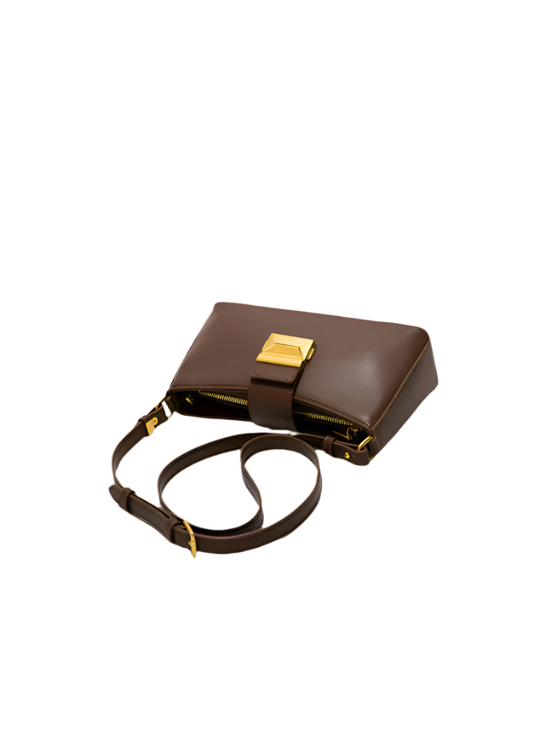 Felice - Ladies Baguette Bag Faux Leather | Dark Brown