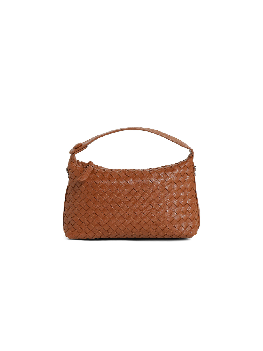 Fero - Ladies Woven Handbag, Faux Leather | Tan