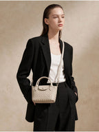 Aria - Ladies woven sling bag , Faux Leather | Sand