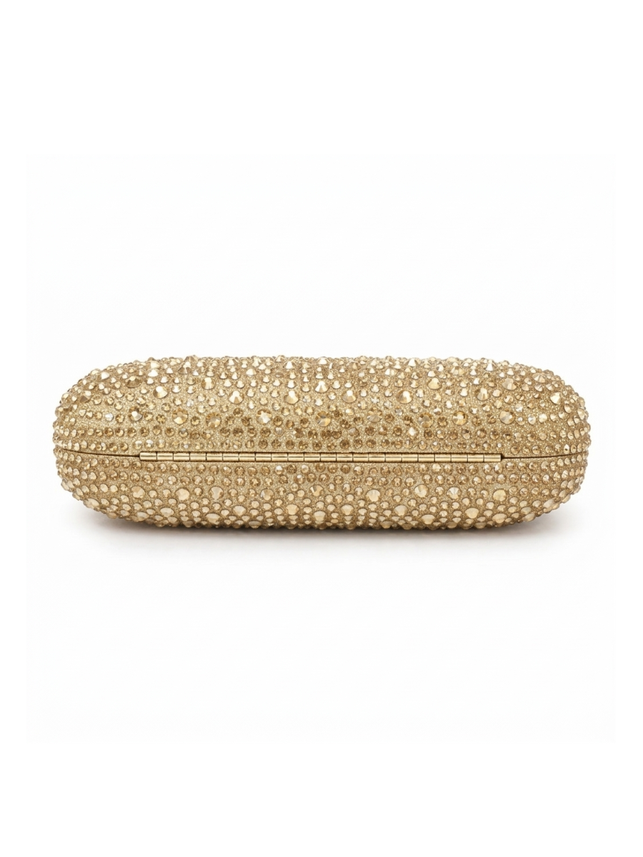 Alessia - Ladies clutch bag with bow, rhinestones embellished | Apricot