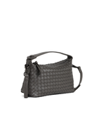 Fero - Ladies Woven Handbag, Faux Leather | Dark Grey