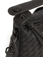 Fero - Ladies Woven Handbag, Faux Leather | Dark Grey
