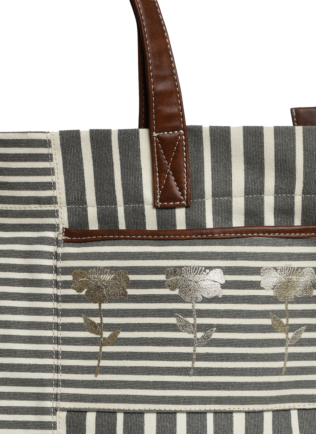 Retro Stripe Ladies Tote Bag with Zip Closure (NEW)