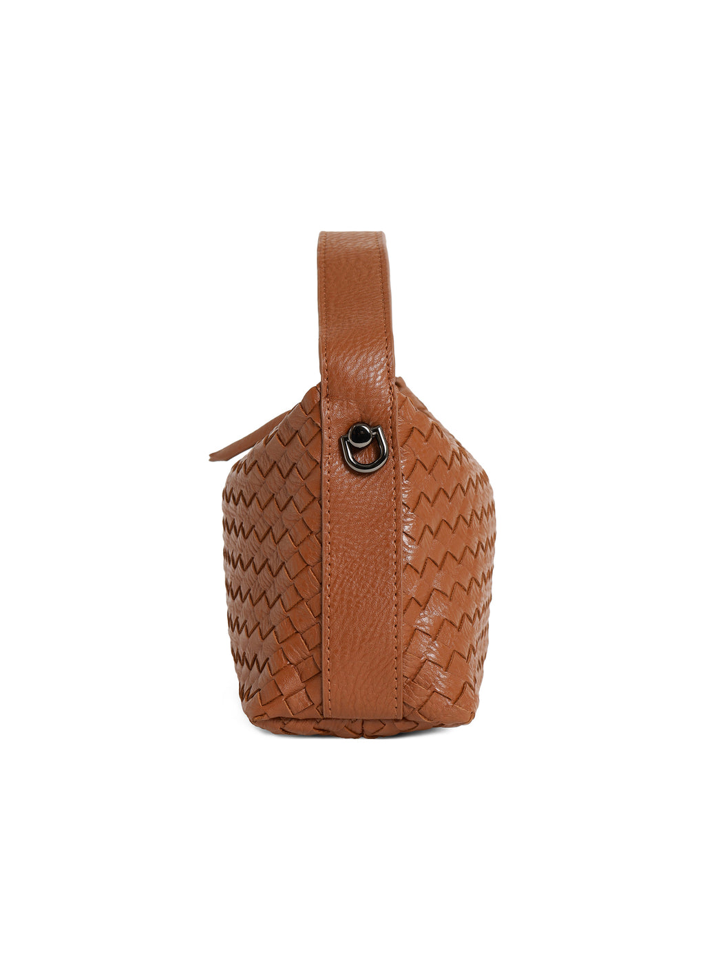 Fero - Ladies Woven Handbag, Faux Leather | Tan