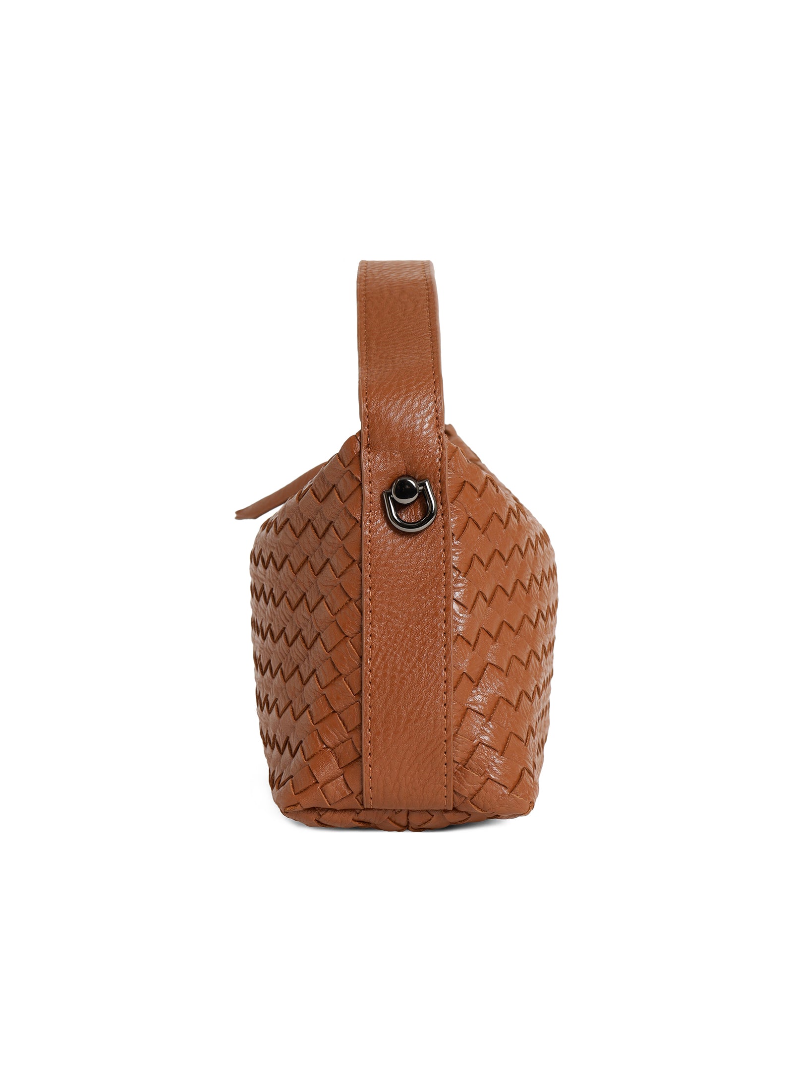 Fero - Ladies Woven Handbag, Faux Leather | Tan