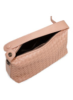 Fero - Ladies Woven Handbag, Faux Leather | Blush Pink