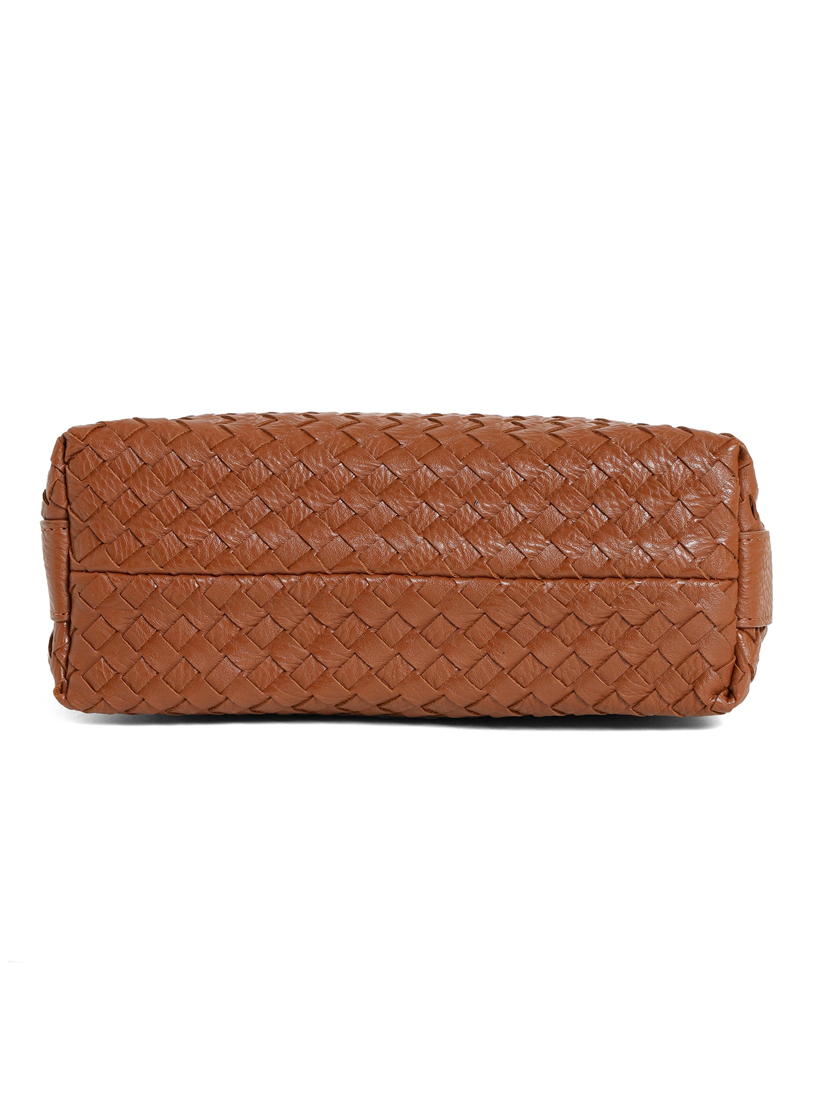 Fero - Ladies Woven Handbag, Faux Leather | Tan
