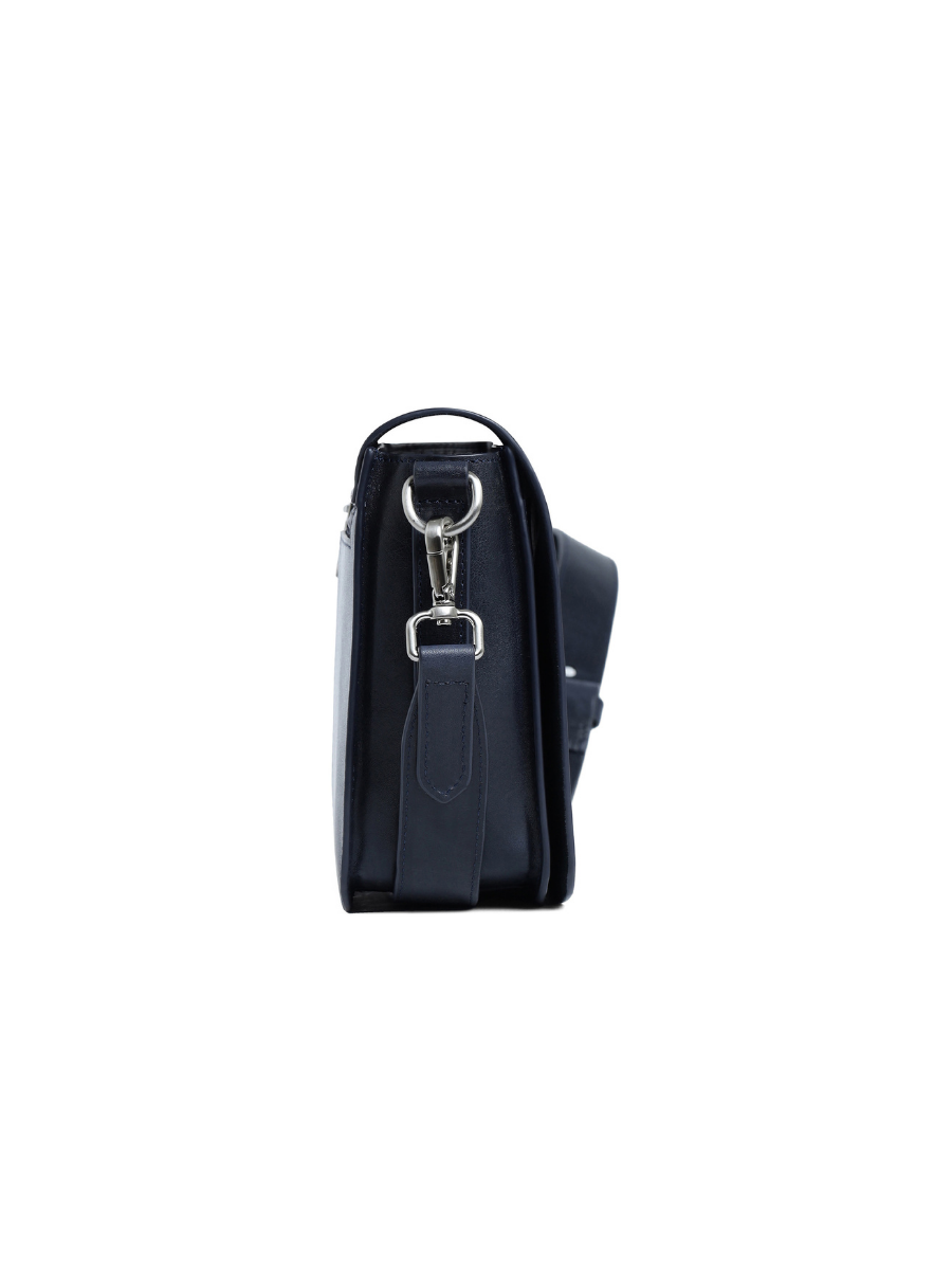Cintola - Ladies Leather Handbag with dual sling  | Dark Navy