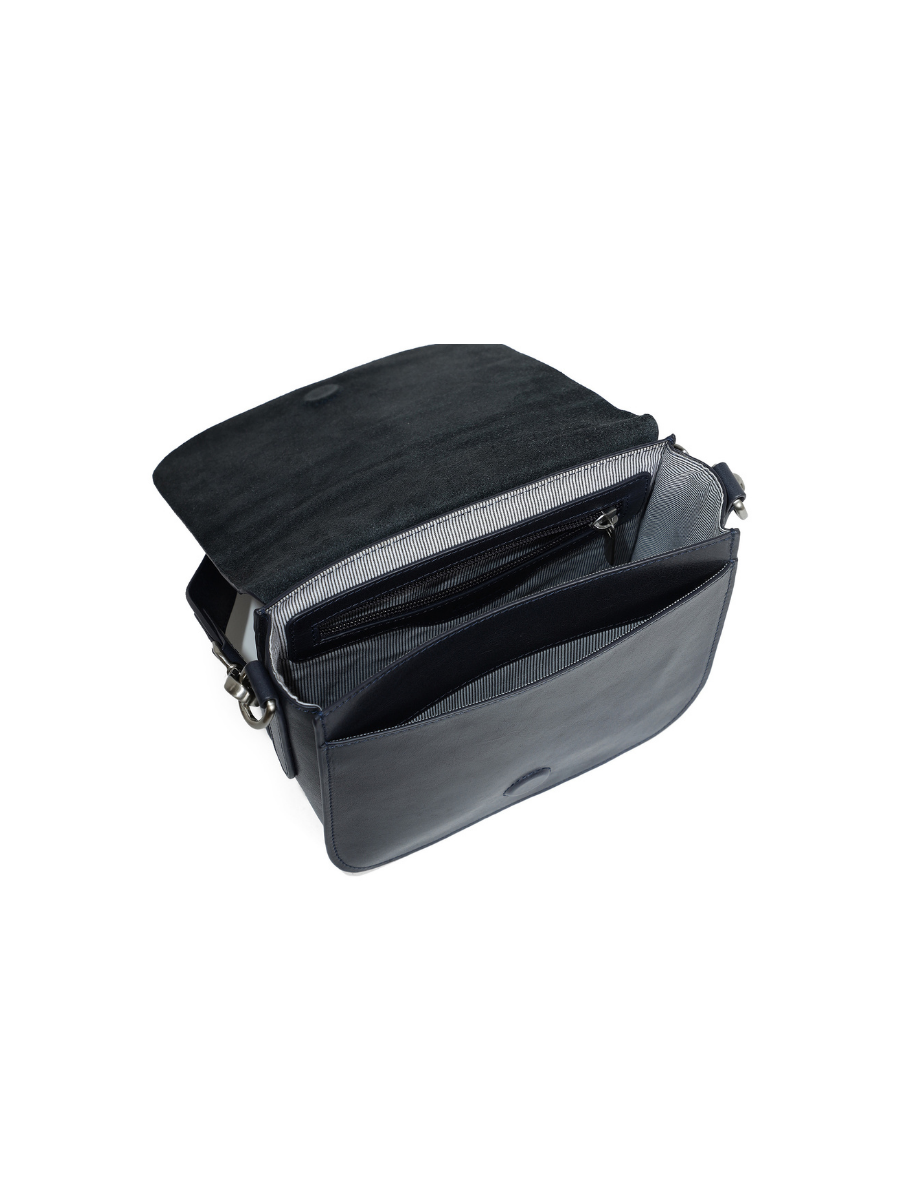 Cintola - Ladies Leather Handbag with dual sling  | Dark Navy