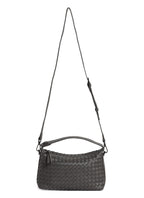 Fero - Ladies Woven Handbag, Faux Leather | Dark Grey