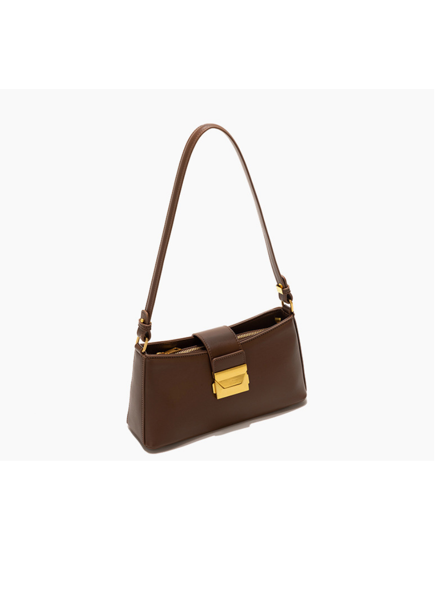 Felice - Ladies Baguette Bag Faux Leather | Dark Brown