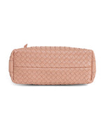 Fero - Ladies Woven Handbag, Faux Leather | Blush Pink