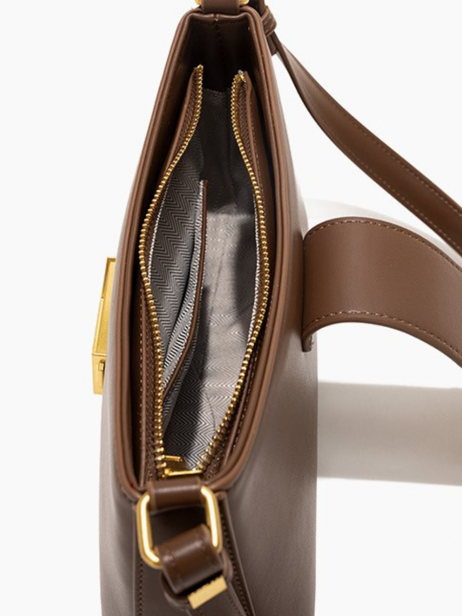 Felice - Ladies Baguette Bag Faux Leather | Dark Brown
