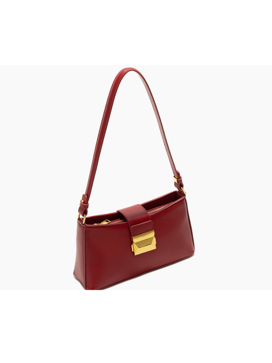 Felice - Ladies Baguette Bag, Faux Leather | Red