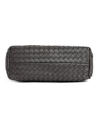 Fero - Ladies Woven Handbag, Faux Leather | Dark Grey