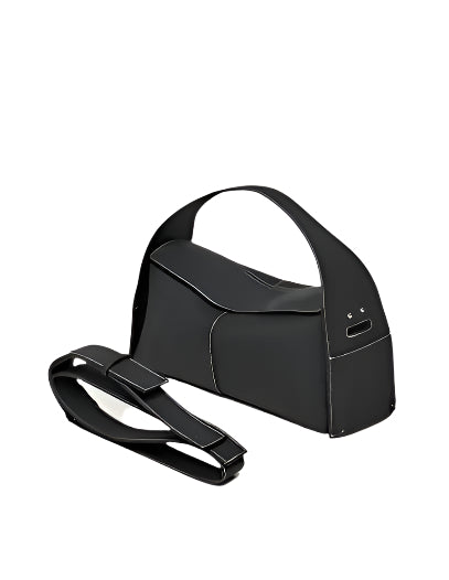 Pelle - Ladies Leather Baguette Bag | Black