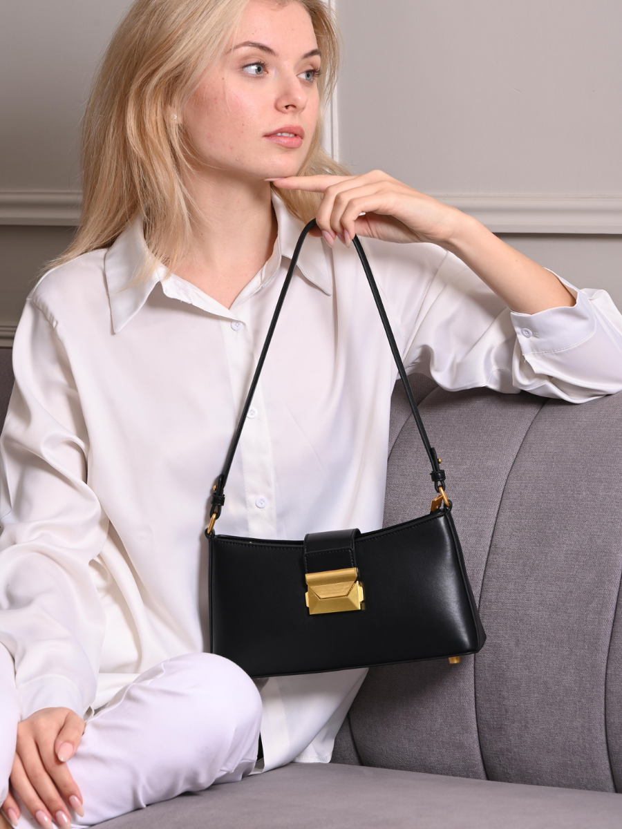 Felice - Ladies Baguette Bag Faux Leather | Black