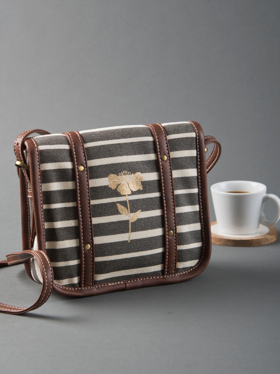 Retro Stripe Ladies Cross Body Bag