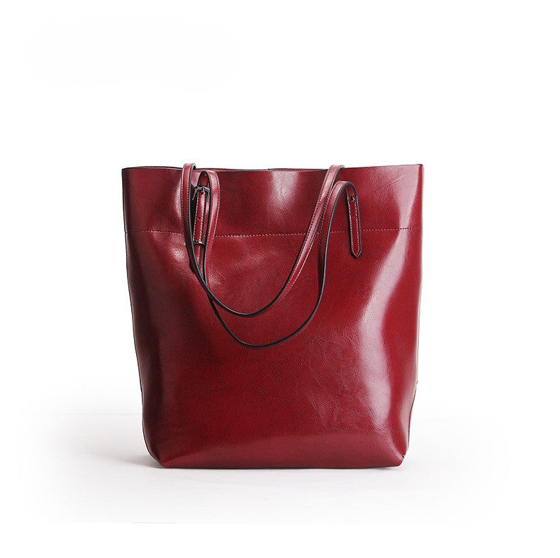 Patina Tall Tote Bag, Leather