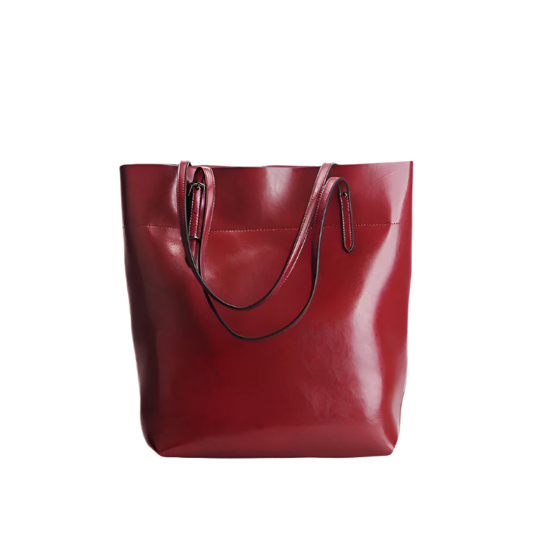 Patina Tall Leather Tote Bag
