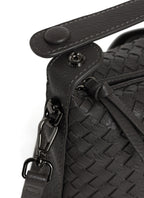 Fero - Ladies Woven Handbag, Faux Leather | Dark Grey