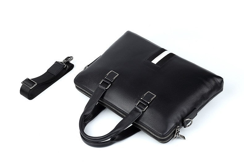 Conrad -Genuine Leather Laptop Bag I Black