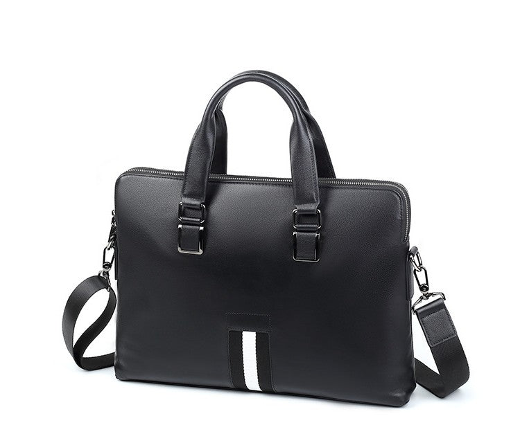 Conrad -Genuine Leather Laptop Bag I Black