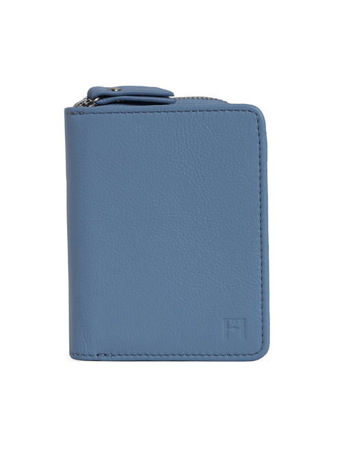 Aero Bi-Fold Wallet, Leather With RFID Blocking | Blissful Blue