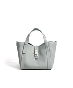 Toscana Pebble-Ladies leather bucket bag, col. Seagull Grey