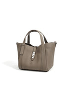 Toscana Pebble-Ladies leather bucket bag, col. Elephant Grey