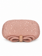 Alessia - Ladies clutch bag with bow, rhinestones embellished | Pink