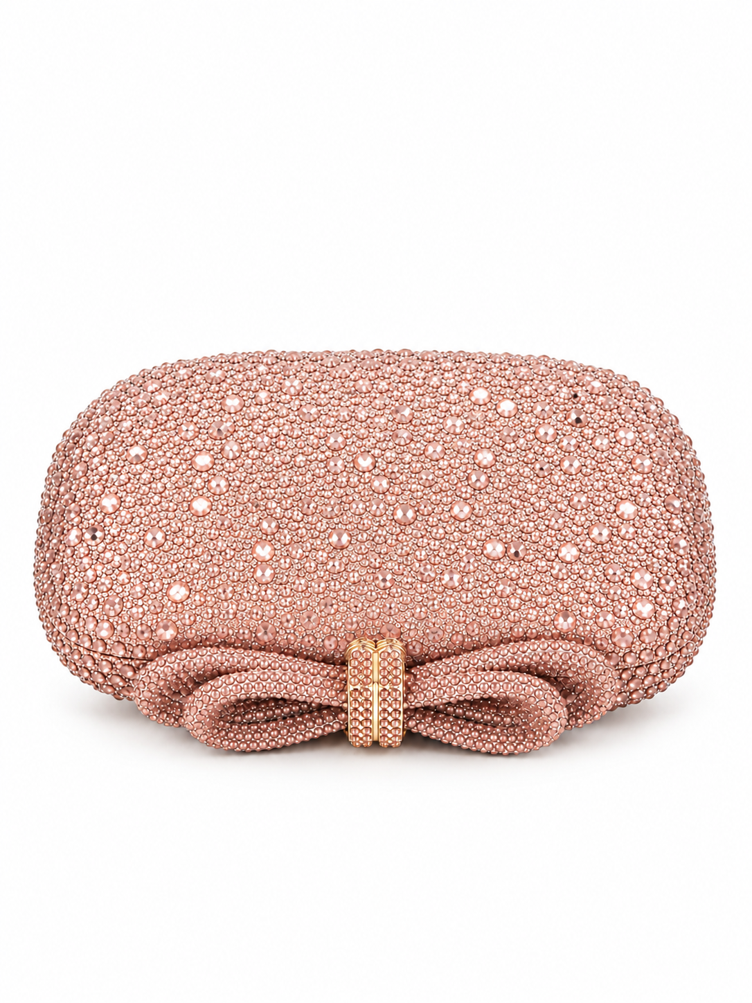 Alessia - Ladies clutch bag with bow, rhinestones embellished | Pink
