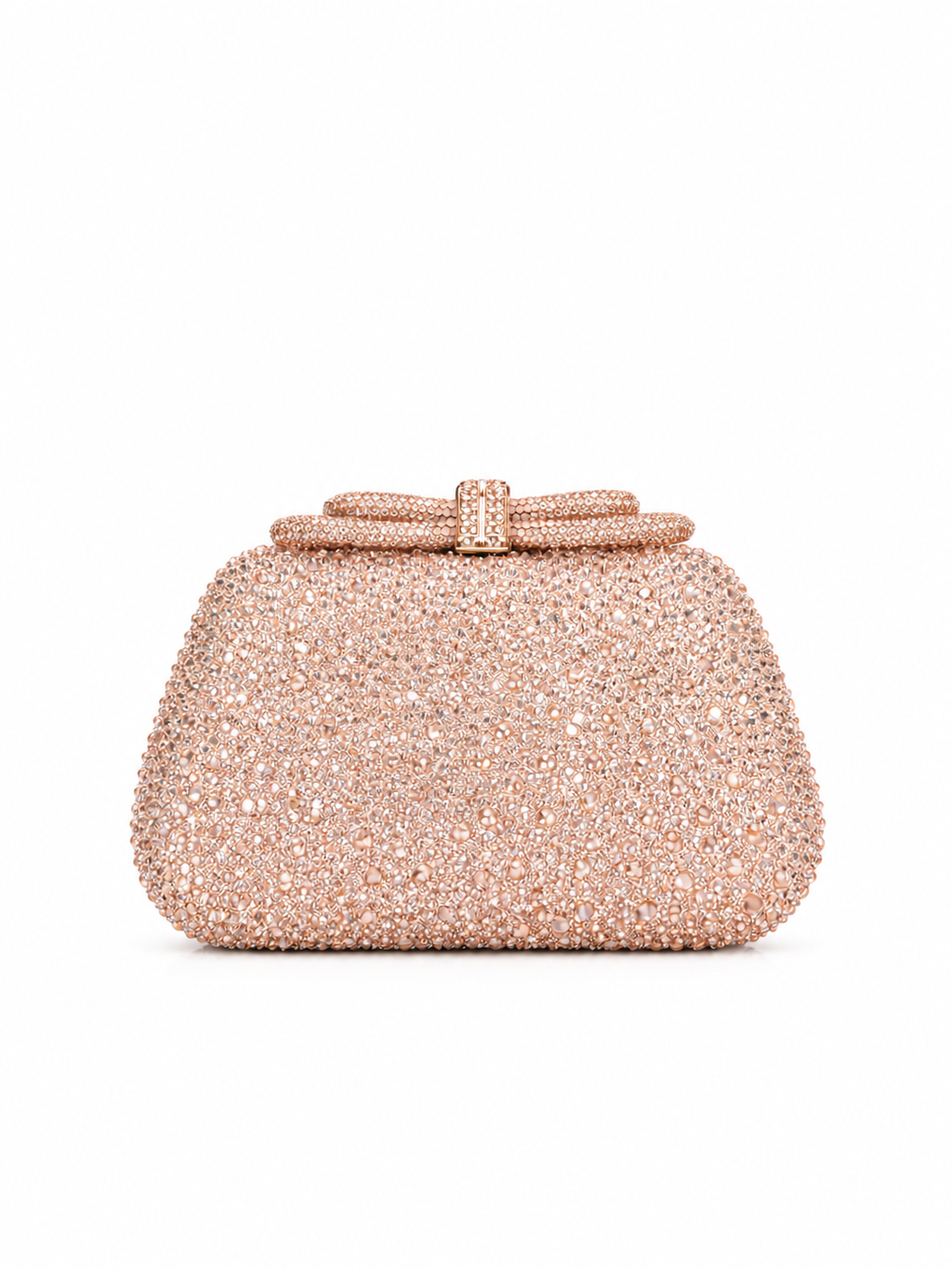 Alessia - Ladies clutch bag with bow, rhinestones embellished | Pink