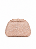 Alessia - Ladies clutch bag with bow, rhinestones embellished | Pink