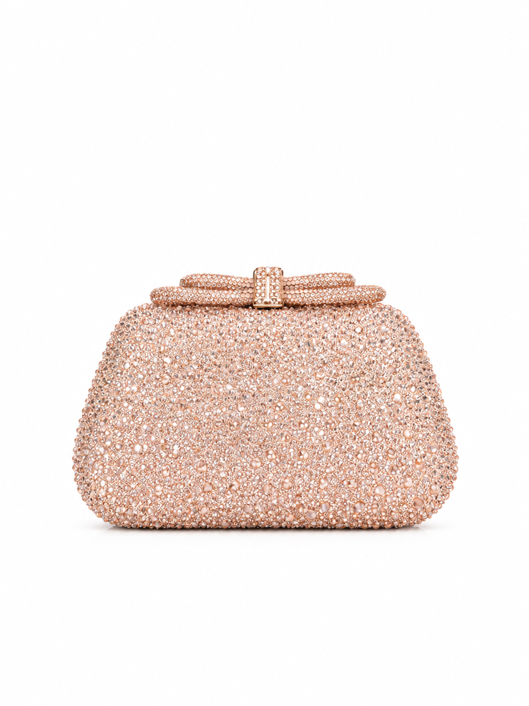 Alessia - Ladies clutch bag with bow, rhinestones embellished | Pink