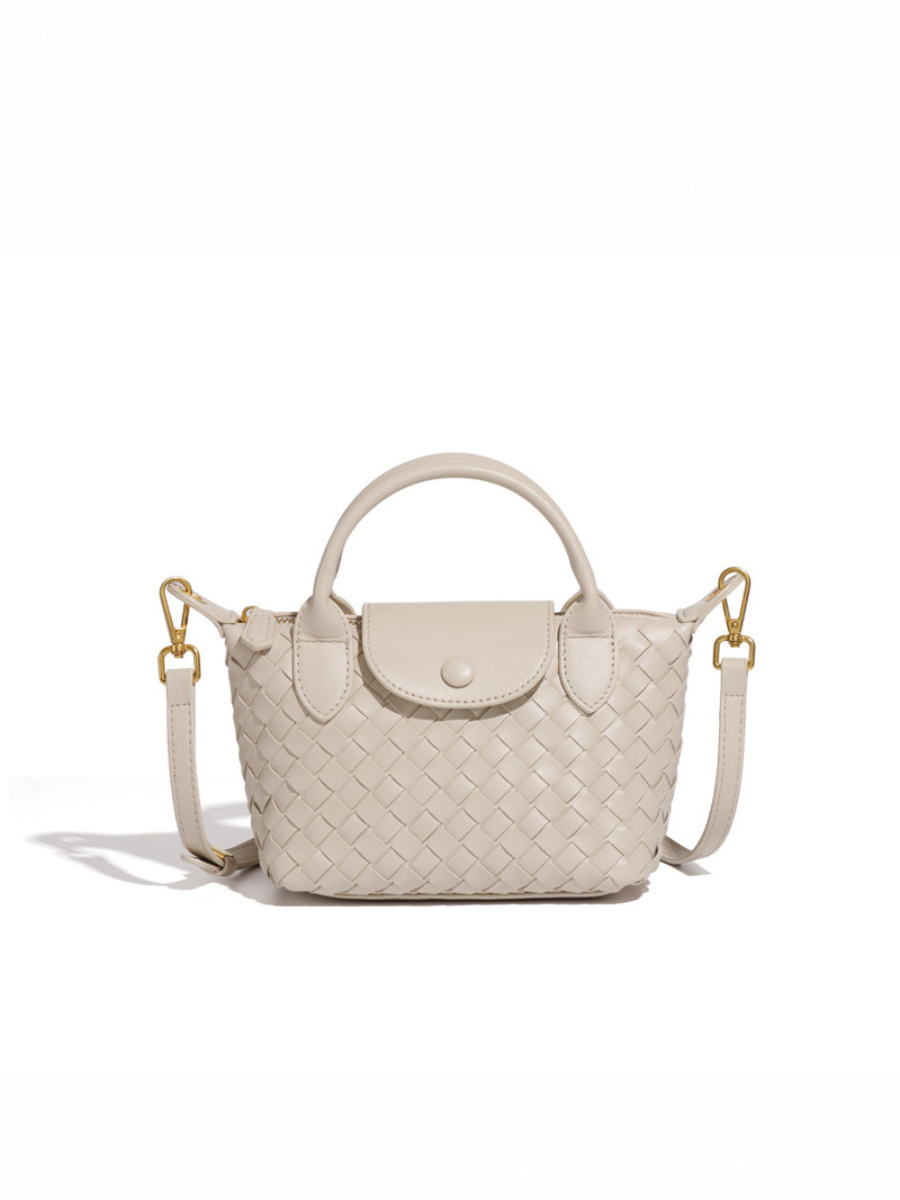 Aria - Ladies woven sling bag , Faux Leather | Sand