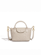 Aria - Ladies woven sling bag , Faux Leather | Sand