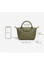 Aria - Ladies woven sling bag , Faux Leather | Olive