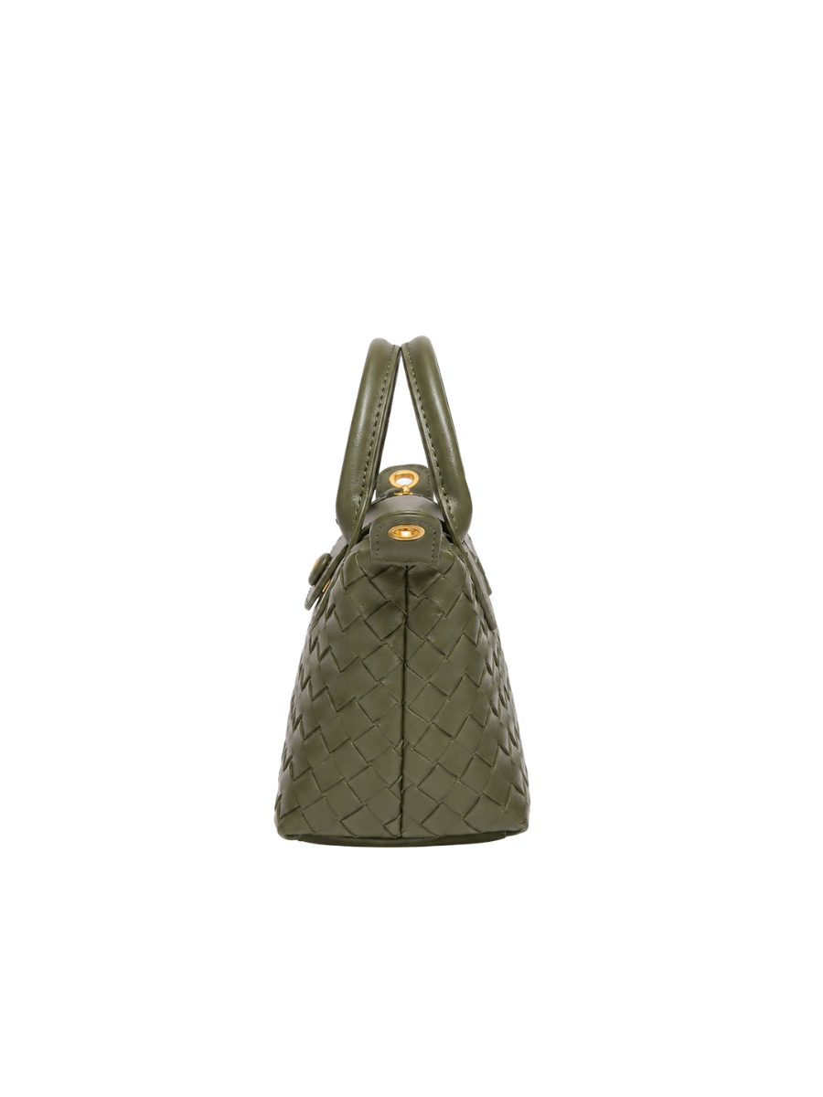 Aria - Ladies woven sling bag , Faux Leather | Olive