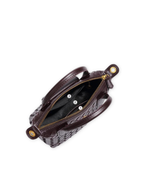 Aria - Ladies woven sling bag , Faux Leather | Chocolate
