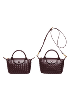 Aria - Ladies woven sling bag , Faux Leather | Chocolate
