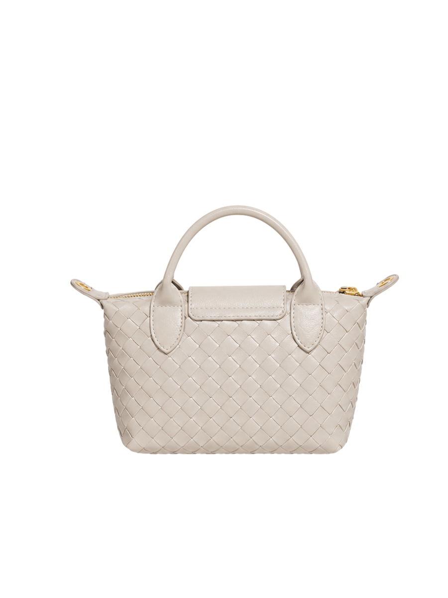 Aria - Ladies woven sling bag , Faux Leather | Sand