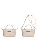 Aria - Ladies woven sling bag , Faux Leather | Sand