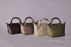 Aria - Ladies woven sling bag , Faux Leather | Pewter