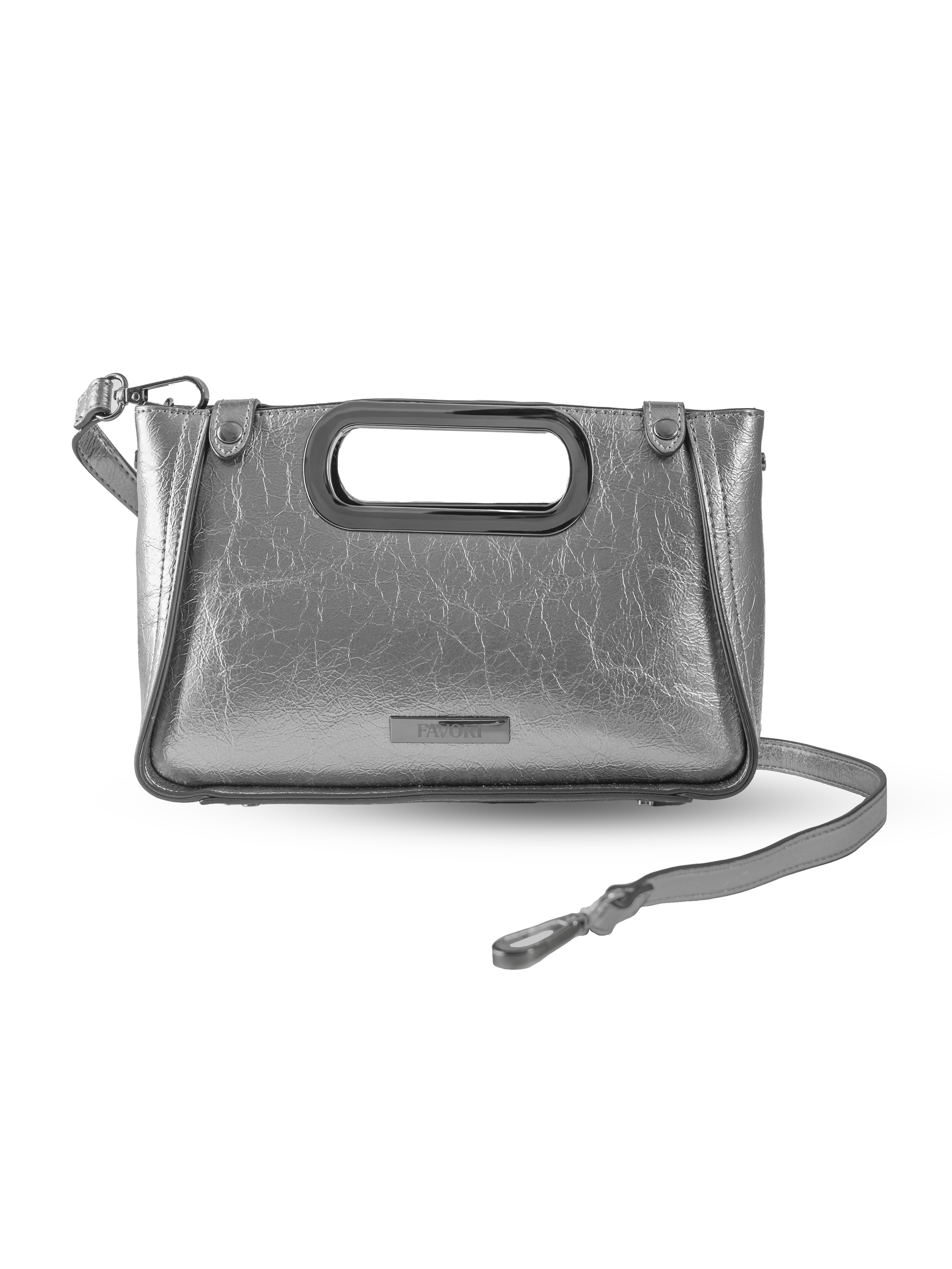 Aurelia- Ladies Clutch Bag Faux Leather | Pewter