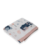 Baby blanket Mom&Baby Elephant design, 100% cotton knitted