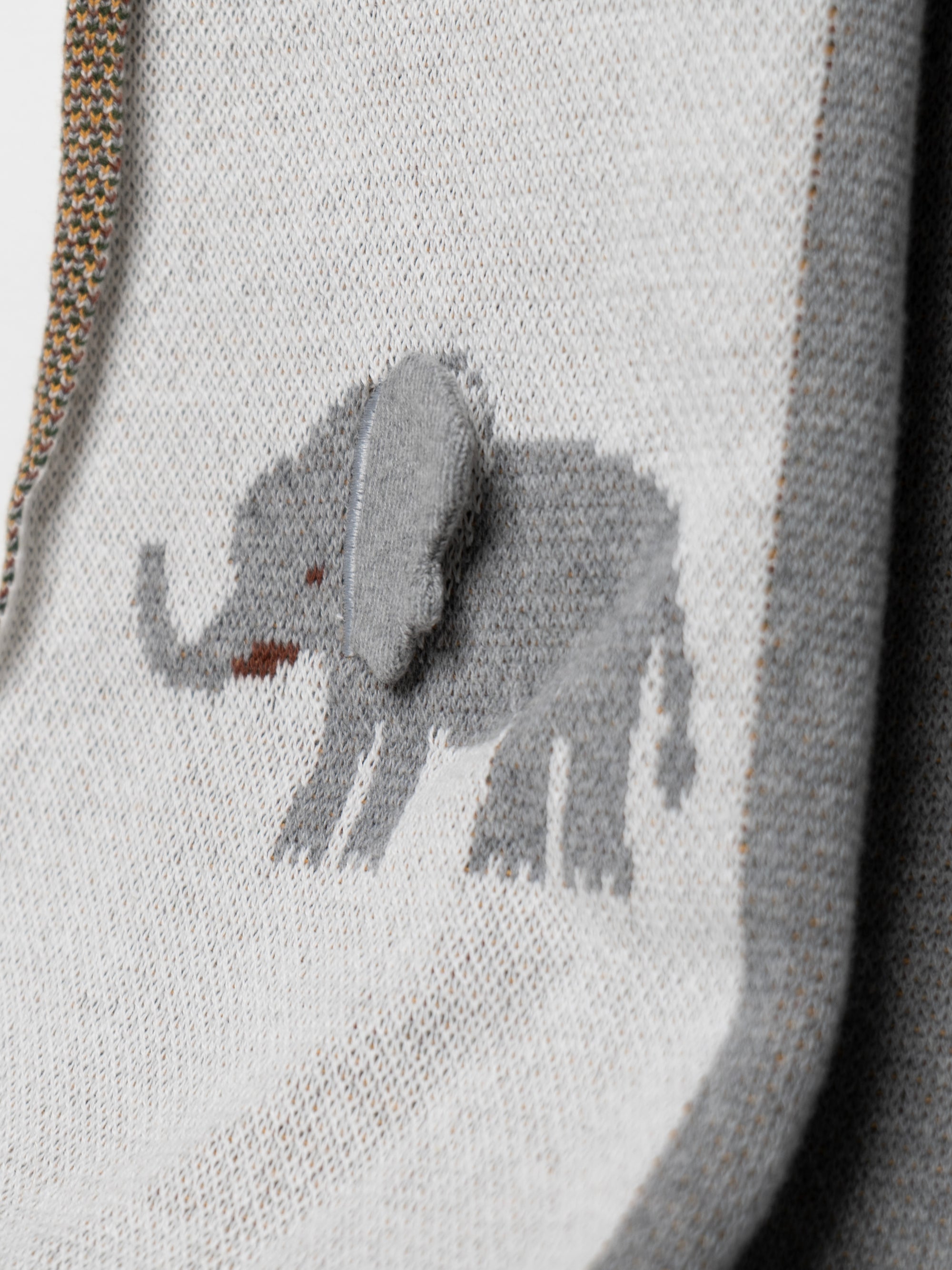 Baby blanket Jungle Safari design with 3D elements, 100% cotton knitted