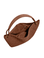 Sia Duo - Ladies Woven Tote Bag , Faux Leather | Cinnamon